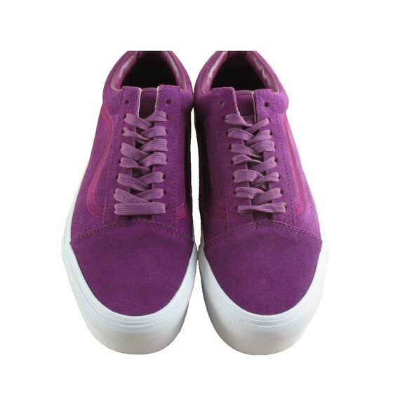 Vans Women's Old Skool Stackform Mono Embroidery Dark Purple Suede Shoes Size 8 - Picture 2 of 7